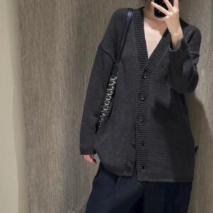 Massimo-dutti Women's Grey and Black Cardigan